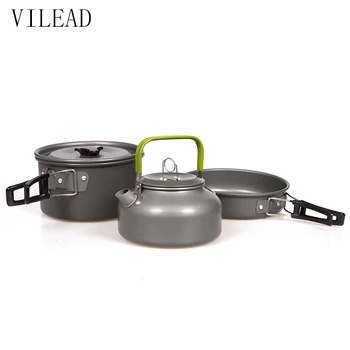 VILEAD Portable Camping Pot Pan Kettle Set Aluminum Alloy Outdoor Tableware Cookware 3pcs/Set Teapot Cooking Tool for Picnic BBQ
VILEAD Portable Camping Pot Pan Kettle Set Aluminum Alloy Outdoor Tableware Cookware 3pcs/Set Teapot Cooking Tool for Picnic BBQ