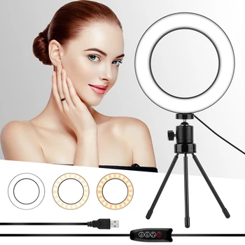 Photography LED Selfie Ring Light 6.2inch Metal Dimmable Camera Phone Ring Lamp With Stand Tripods For Makeup Video Live Studio
Photography LED Selfie Ring Light 6.2inch Metal Dimmable Camera Phone Ring Lamp With Stand Tripods For Makeup Video Live Studio