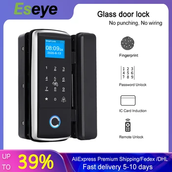 Eseye Smart Glass Door Lock Biometric Fingerprint RFID And Digital Password Remote Control Unlock Office Electronic Door Lock
Eseye Smart Glass Door Lock Biometric Fingerprint RFID And Digital Password Remote Control Unlock Office Electronic Door Lock