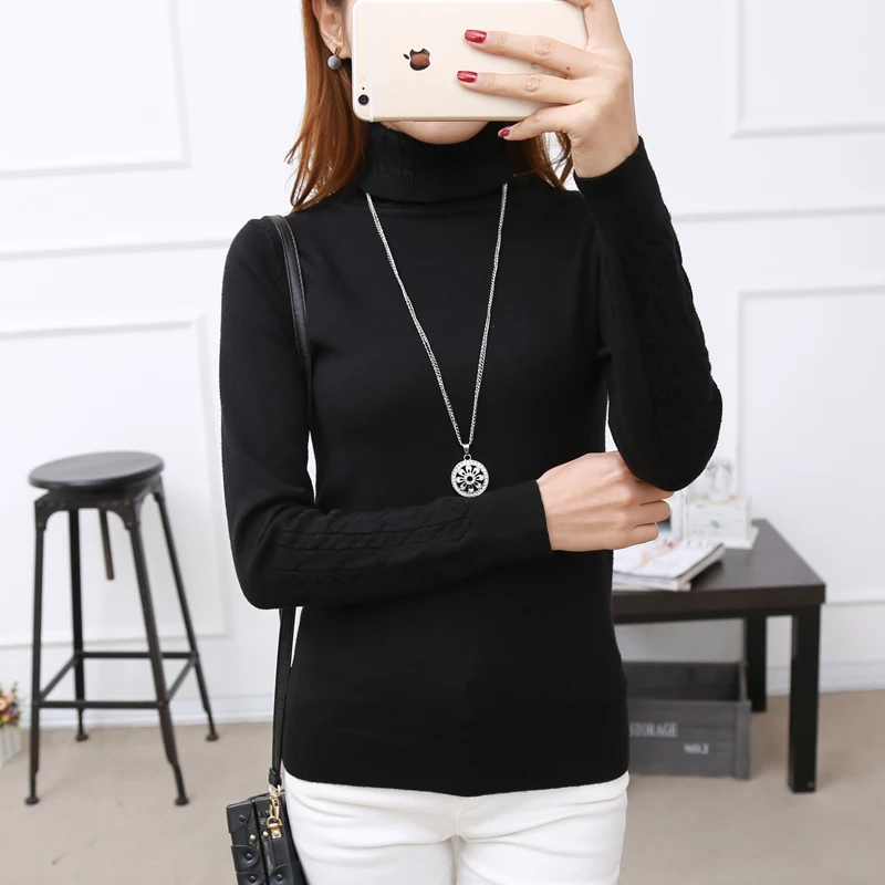 Knitting Sweater Jumper Turtleneck Tops Pullovers Casual Autumn Winter Sweaters Womens Long Sleeve All-match Elastic Sweater
Knitting Sweater Jumper Turtleneck Tops Pullovers Casual Autumn Winter Sweaters Womens Long Sleeve All-match Elastic Sweater