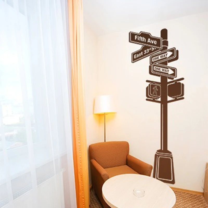 Large New York Street Sign Wall Sticker Bedroom Kids Room New York Sign USA Street Sign Wall Decal Classroom Vinyl Decor (1)