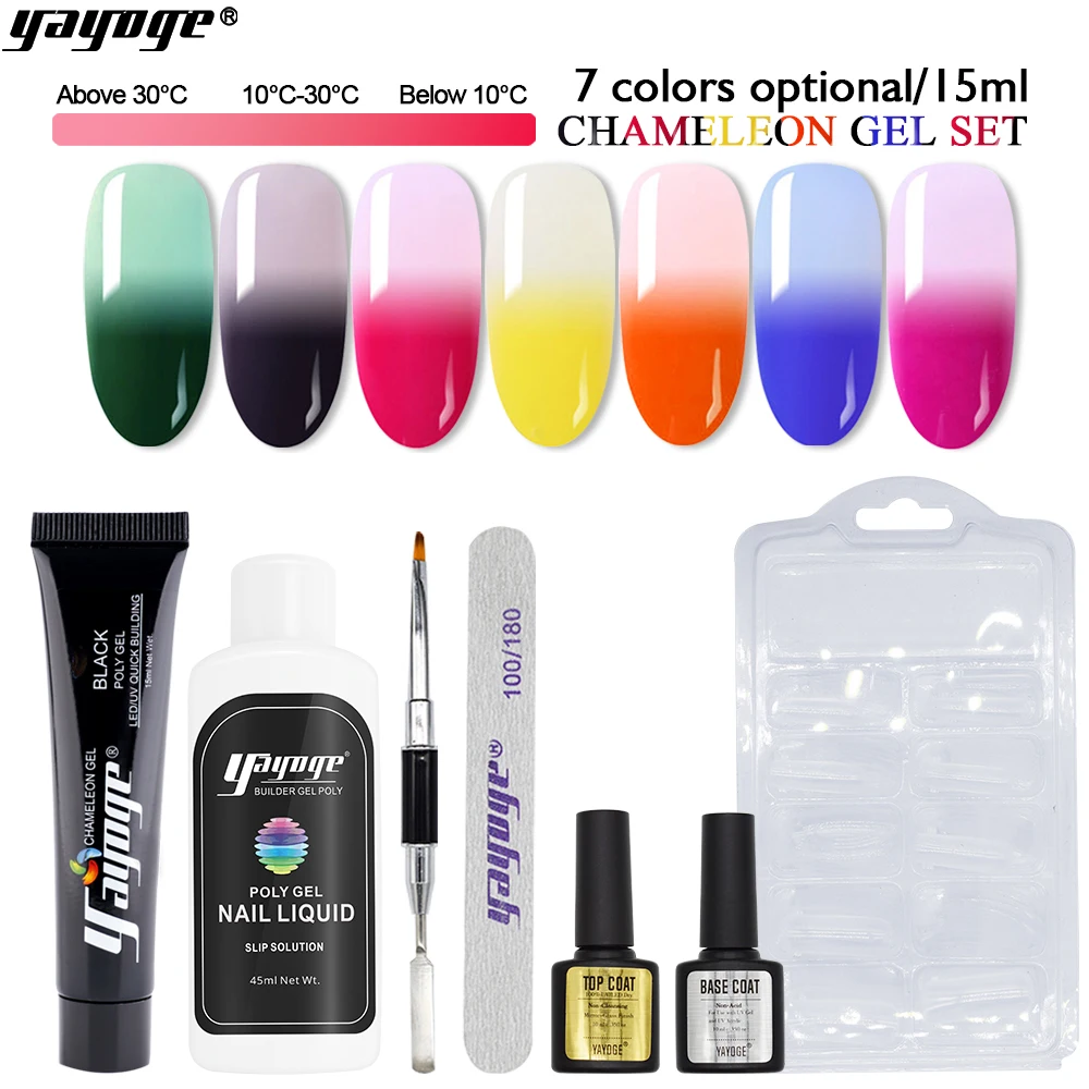 Yayoge Poly Gel Kit Temperature Change Gel Polish Finger Extensions UV Gel Base Top Coat Jelly Gel Nail Art With Slip Solution
Yayoge Poly Gel Kit Temperature Change Gel Polish Finger Extensions UV Gel Base Top Coat Jelly Gel Nail Art With Slip Solution