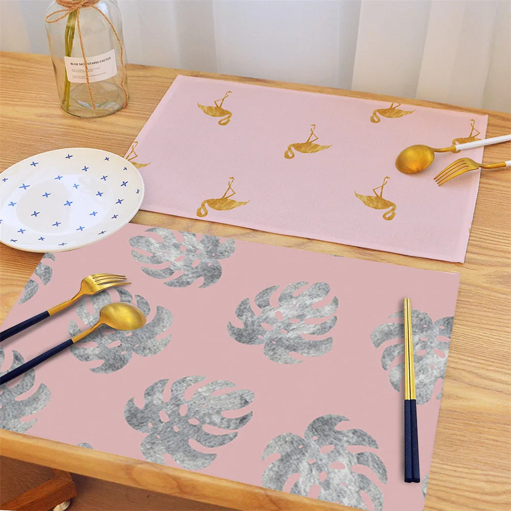 Cute Pink Cloth Placemat Creative Flamingo Leaf Pattern Dining Table Mat Heat Insulation Non Slip Placemats Bowl Coaster 1PCS
Cute Pink Cloth Placemat Creative Flamingo Leaf Pattern Dining Table Mat Heat Insulation Non Slip Placemats Bowl Coaster 1PCS