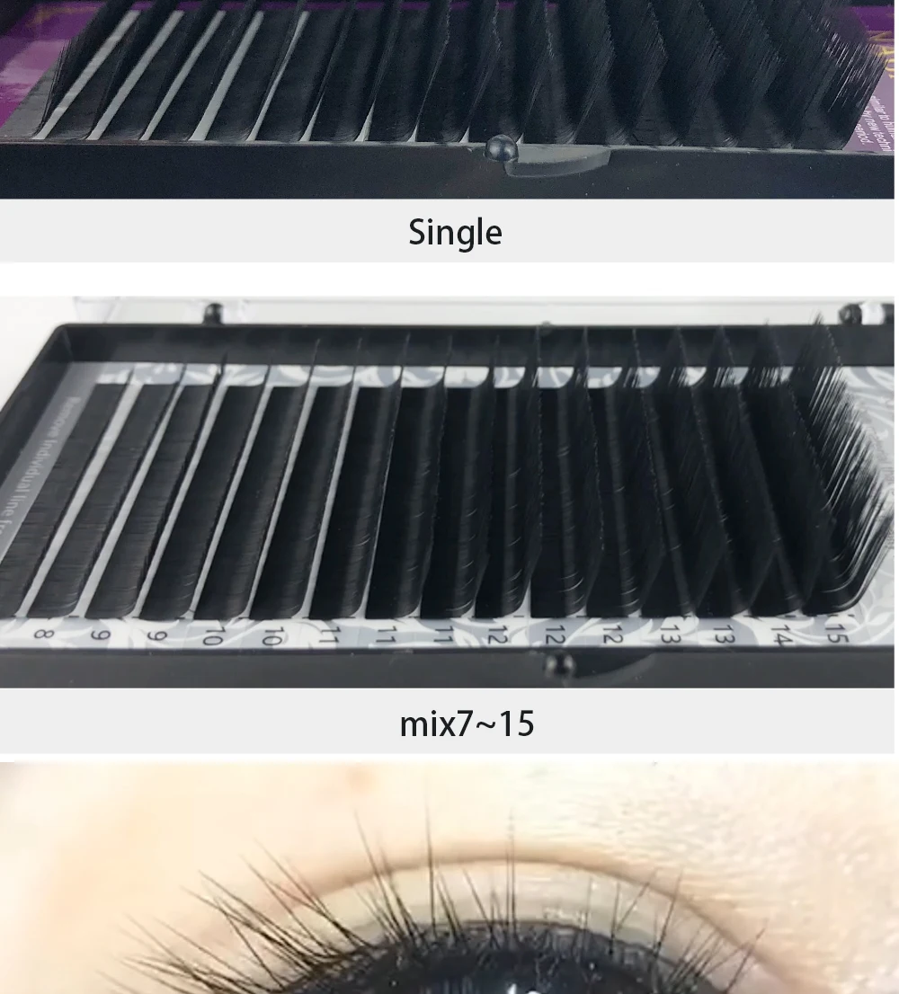 NAGARAKU Mink Eyelashes Makeup Maquiagem L curl 7~15mm Mix 20 rows/case Mink Eyelash Extension L curl Magnetic Eyelashes Cilios
