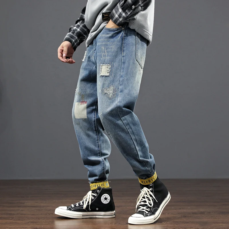 2020 Newly Designer Fashion Men Jeans Retro Blue Loose Fit Denim Wide Leg Harem Pants Patchwork Korean Hip Hop Ripped Jeans Men
2020 Newly Designer Fashion Men Jeans Retro Blue Loose Fit Denim Wide Leg Harem Pants Patchwork Korean Hip Hop Ripped Jeans Men