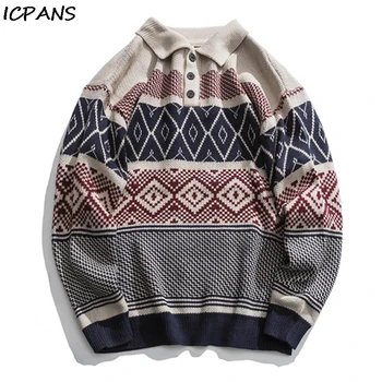 ICPANS Plaid Pullover Knitting Sweater Men 2019 Hip Hop Embroidery Crewneck Knitwear Sweaters Streetwear Tops Japanese Style
ICPANS Plaid Pullover Knitting Sweater Men 2019 Hip Hop Embroidery Crewneck Knitwear Sweaters Streetwear Tops Japanese Style