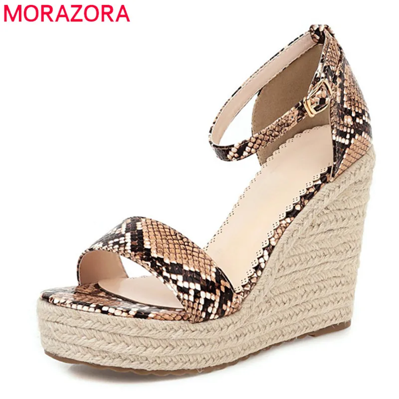 MORAZORA Women Sandals 2020 new fashion snake wedges sandals summer shallow platform 2 colors party shoes big size 34-43
MORAZORA Women Sandals 2020 new fashion snake wedges sandals summer shallow platform 2 colors party shoes big size 34-43