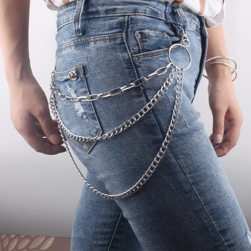 Hiphop Punk Chain On The Jeans Pants Women Men Keychain Chains For
