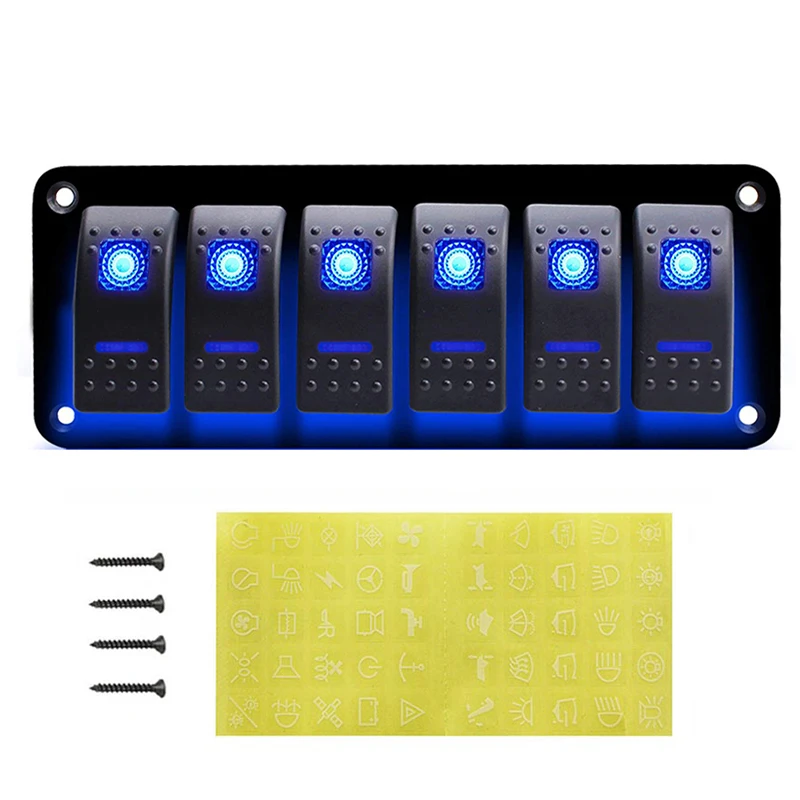 Waterproof 6/8 Gang LED Rocker Switch Panel Toggle Switch 12/24V Circuit Breaker Car Boat Marine Yacht RV Camper Truck Trailer
Waterproof 6/8 Gang LED Rocker Switch Panel Toggle Switch 12/24V Circuit Breaker Car Boat Marine Yacht RV Camper Truck Trailer