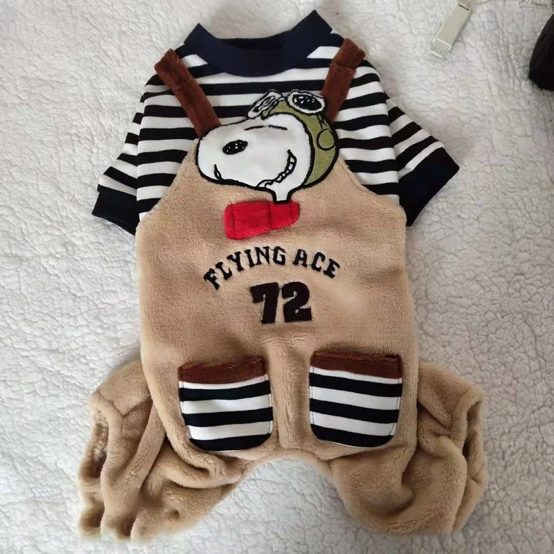 Apricot Flannel Four-legged Jumpsuits Clothes for Dogs Thick Warm Striped Dog Costume with Pockets Puppy Coat for Bulldog Pug
Apricot Flannel Four-legged Jumpsuits Clothes for Dogs Thick Warm Striped Dog Costume with Pockets Puppy Coat for Bulldog Pug