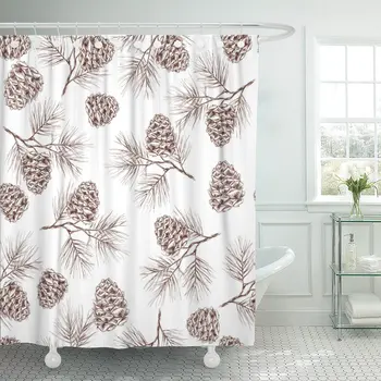 Pinecone Pine Fir Christmas Tree Cedar Spruce and Cones Shower Curtains Waterproof Polyester Fabric 72 x 78 inches with Hooks
Pinecone Pine Fir Christmas Tree Cedar Spruce and Cones Shower Curtains Waterproof Polyester Fabric 72 x 78 inches with Hooks