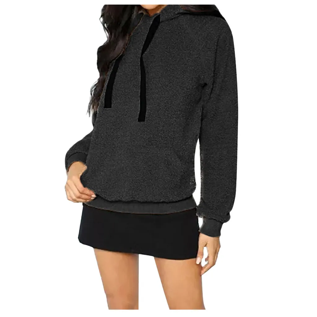 Women Long-sleeved Hoodie Drawstring Pullover Autumn And Winter Plush Sweatshirts Ladies Casual Solid Hoodies Tracksuits Female
Women Long-sleeved Hoodie Drawstring Pullover Autumn And Winter Plush Sweatshirts Ladies Casual Solid Hoodies Tracksuits Female