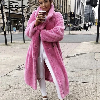 Pink Long Teddy Bear Jacket Coat Women Winter 2019 Thick Warm Oversized Chunky Outerwear Overcoat Women Faux Lambswool Fur Coats 
Pink Long Teddy Bear Jacket Coat Women Winter 2019 Thick Warm Oversized Chunky Outerwear Overcoat Women Faux Lambswool Fur Coats