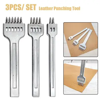 3pc Leather Prong Punching Tools 2/4/6 Teeth Solid Alloy DIY Hole Punches Diamond Lacing Stitching Chisel Set Leather Craft Kits
3pc Leather Prong Punching Tools 2/4/6 Teeth Solid Alloy DIY Hole Punches Diamond Lacing Stitching Chisel Set Leather Craft Kits