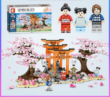 Sembo 601075 City Street View Series Idea Sakura Stall Inari Shrine Building Block Romanic Cherry Blossom Brick Toy for Children
Sembo 601075 City Street View Series Idea Sakura Stall Inari Shrine Building Block Romanic Cherry Blossom Brick Toy for Children