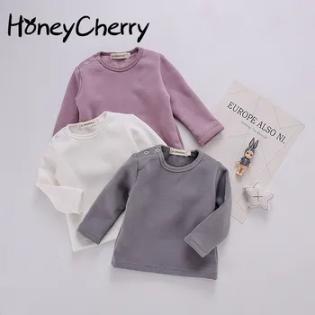 Baby cotton T-shirt autumn and winter thick velvet backing T-shirt solid color shirt male and female baby Little Girls Clothing
Baby cotton T-shirt autumn and winter thick velvet backing T-shirt solid color shirt male and female baby Little Girls Clothing
