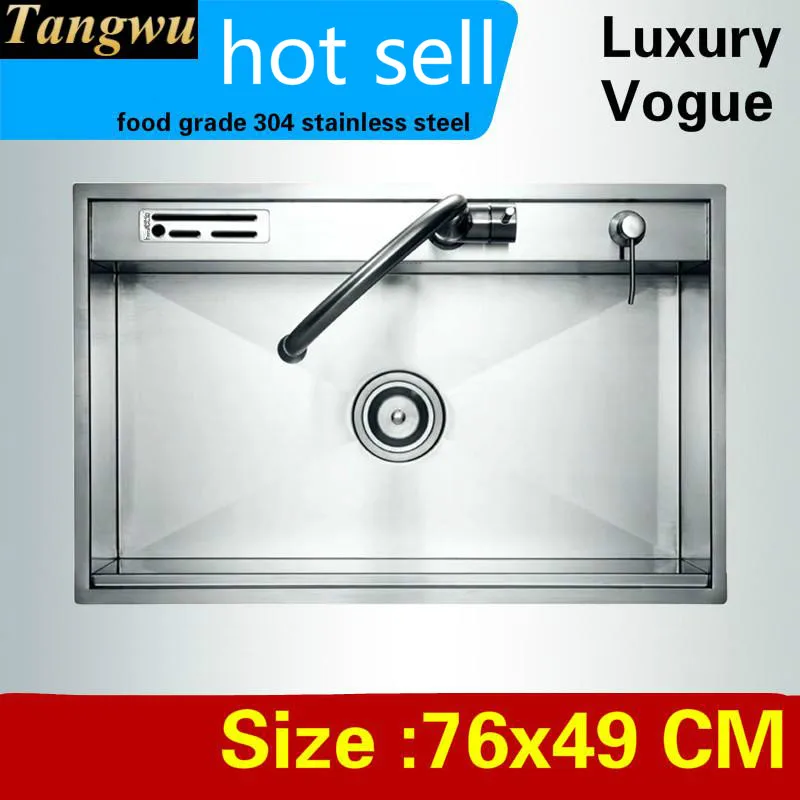 A Free shipping wash vegetables high capacity big kitchen manual sink single trough 304 stainless steel 760x490 MM
A Free shipping wash vegetables high capacity big kitchen manual sink single trough 304 stainless steel 760x490 MM