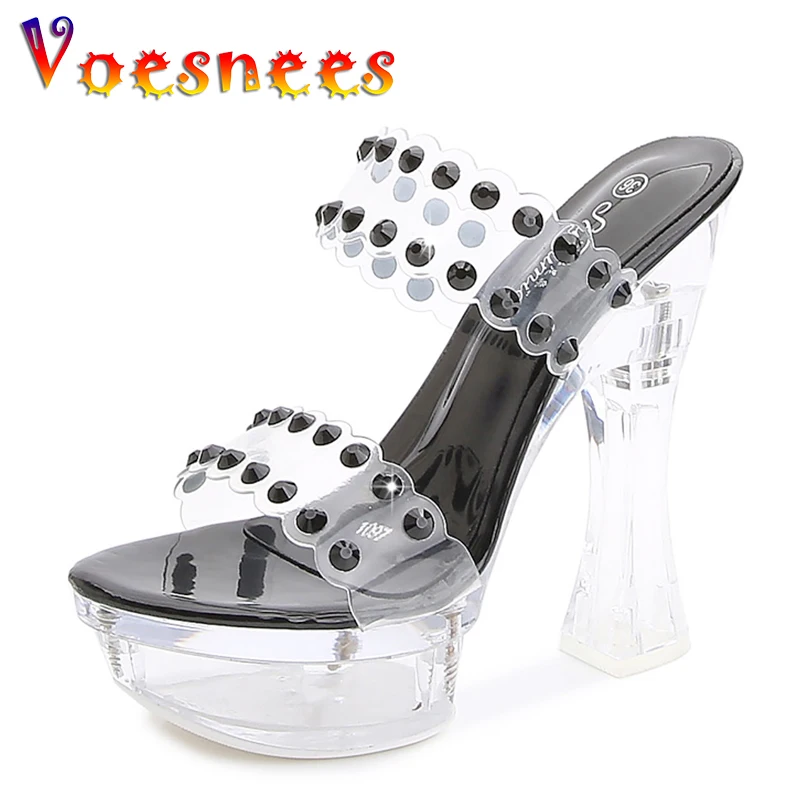 Voesnees Thick-heeled Shoes Crystal High-heeled Summer Sandals Woman 15cm Sexy Show Platform Slippers Rhinestone Pole Dance Shoe
Voesnees Thick-heeled Shoes Crystal High-heeled Summer Sandals Woman 15cm Sexy Show Platform Slippers Rhinestone Pole Dance Shoe