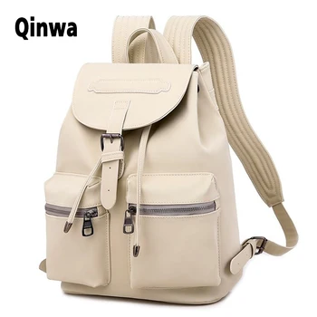 2020 new Vintage Drawstring Backpacks Women PU Leather School Bags For Girls Solid White Bagpack Casual Female Travel Backpack M 
2020 new Vintage Drawstring Backpacks Women PU Leather School Bags For Girls Solid White Bagpack Casual Female Travel Backpack M