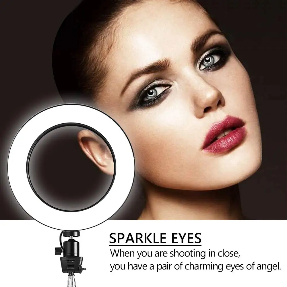 6 Inch LED Ring Light selfie Light With Tripod Stand Circle Ring Lamp For Phone, Make up Live Video Or Youtube etc.
6 Inch LED Ring Light selfie Light With Tripod Stand Circle Ring Lamp For Phone, Make up Live Video Or Youtube etc.