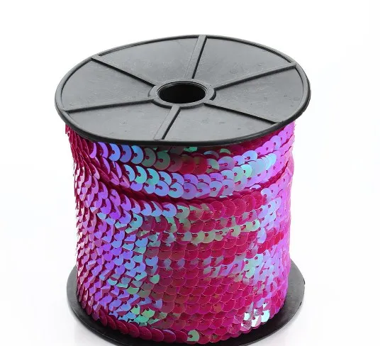 

100 Yards 6mm Glitter Powder Coating Sequins Trim Scrapbooking Sewing Crafts Shining Ribbon Paillette String