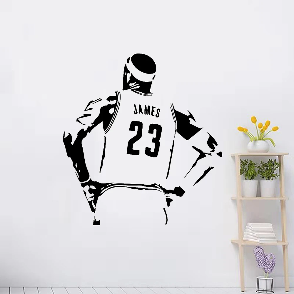 Баскетбольная звезда Леброн Джеймс LBJ Настенная Наклейка для детской комнаты
