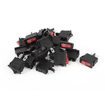 

20pcs KCD1 SPST On Off Black Snap in Boat Rocker Switch AC 250V/6A 125V/10A