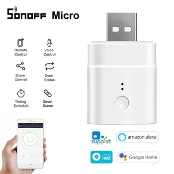 SONOFF Micro Adaptor 5V Wireless USB Smart Wifi Mini USB Power Adaptor Switch With eWeLink APP Alexa Google Home For Smart Home
SONOFF Micro Adaptor 5V Wireless USB Smart Wifi Mini USB Power Adaptor Switch With eWeLink APP Alexa Google Home For Smart Home