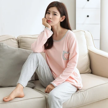 2020 Spring Autumn Cotton Pajamas Sets For Women Long Sleeve Pyjama Girls O-neck Sleepwear Female Lounge Homewear Home Clothing
2020 Spring Autumn Cotton Pajamas Sets For Women Long Sleeve Pyjama Girls O-neck Sleepwear Female Lounge Homewear Home Clothing