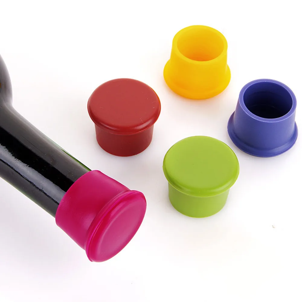 

5pcs Silicone Wine Stopper Leak Free Wine Bottle Cap Fresh Keeping Sealers Beer Beverage Champagne Closures For Bar Accessories