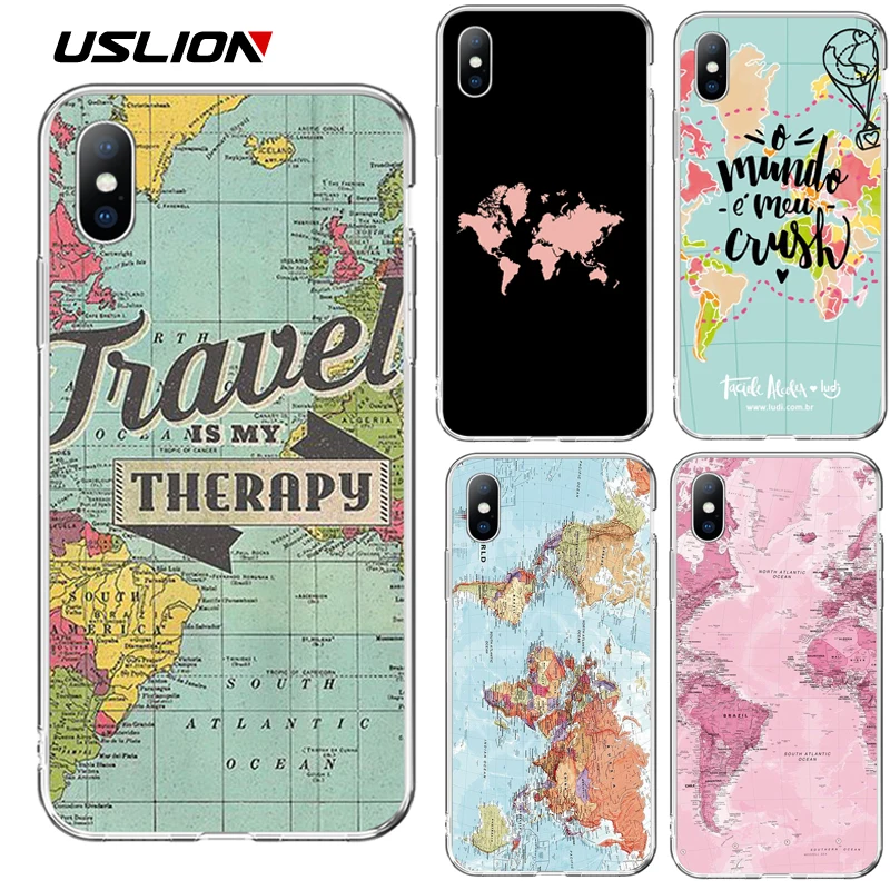 USLION World Map Phone Case For iPhone XS Max XR X Soft TPU Silicone Cases For iPhone 7 8 6 6S Plus 5 5s SE Back Cover Coque
USLION World Map Phone Case For iPhone XS Max XR X Soft TPU Silicone Cases For iPhone 7 8 6 6S Plus 5 5s SE Back Cover Coque