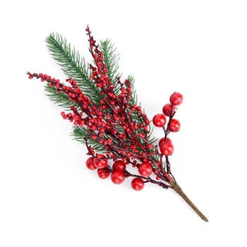 1pc Artificial Pine Branch Red Fruit Artificial Berry for Christmas Decoration Fake Flower Home Party Decor Flower Arrangement
1pc Artificial Pine Branch Red Fruit Artificial Berry for Christmas Decoration Fake Flower Home Party Decor Flower Arrangement