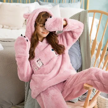Cute Flannel Pajamas Set For Women Autumn Winter Sleepwear Pajama Mujer Female Thick Plush Animal Cartoon Casual Homewear
Cute Flannel Pajamas Set For Women Autumn Winter Sleepwear Pajama Mujer Female Thick Plush Animal Cartoon Casual Homewear