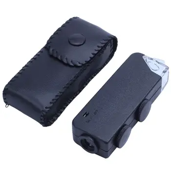 Mini 60-100X Zoom LED Illuminated Microscope Jewelers Magnifying Magnifier Loupe