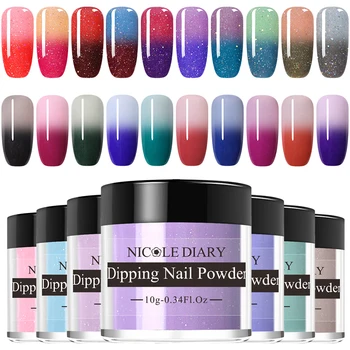 NICOLE DIARY Thermal Dip Nail Powder Set Temperature Change Shinny Glitter Dipping Nail Chrome Pigment Kit Nail Art Decorations
NICOLE DIARY Thermal Dip Nail Powder Set Temperature Change Shinny Glitter Dipping Nail Chrome Pigment Kit Nail Art Decorations