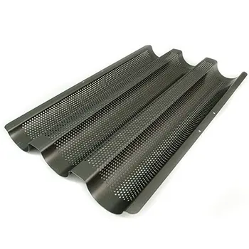 Non-stick 3 slot bread wave baking tray rack 2 wave baguette baking mold Cake mold 3 slot bread wavy grill rack
Non-stick 3 slot bread wave baking tray rack 2 wave baguette baking mold Cake mold 3 slot bread wavy grill rack