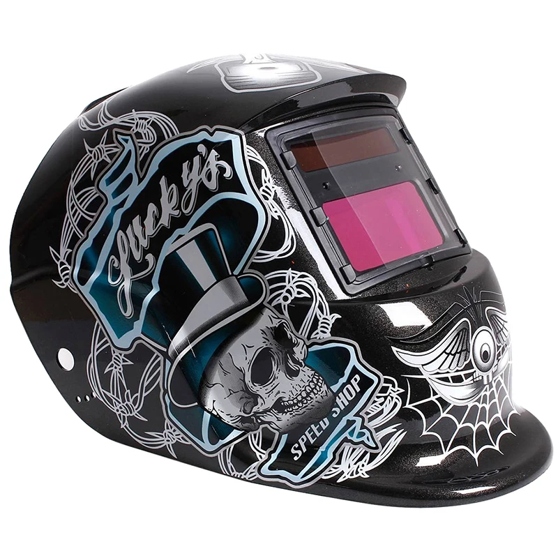 Welding Mask Helmet Solar Automatic Welding (Use Solar Energy for Refill) Black Skull and Spider web Protective Accessory
Welding Mask Helmet Solar Automatic Welding (Use Solar Energy for Refill) Black Skull and Spider web Protective Accessory