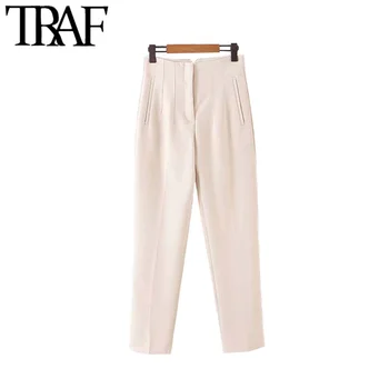 TRAF Women Vintage Stylish Office Wear High Waist Pants Fashion Zipper Fly Side Pockets Female Ankle Trousers Pantalones Mujer
TRAF Women Vintage Stylish Office Wear High Waist Pants Fashion Zipper Fly Side Pockets Female Ankle Trousers Pantalones Mujer