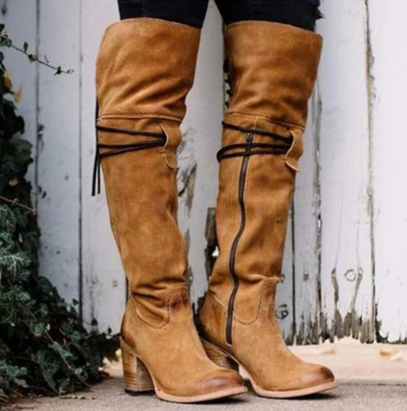 LZJ New Mujer Winter Women Shoes Over The Knee Long Boots Lace Up High Heels Vintage Thigh High Boots Ladies Chaussures Femme
LZJ New Mujer Winter Women Shoes Over The Knee Long Boots Lace Up High Heels Vintage Thigh High Boots Ladies Chaussures Femme