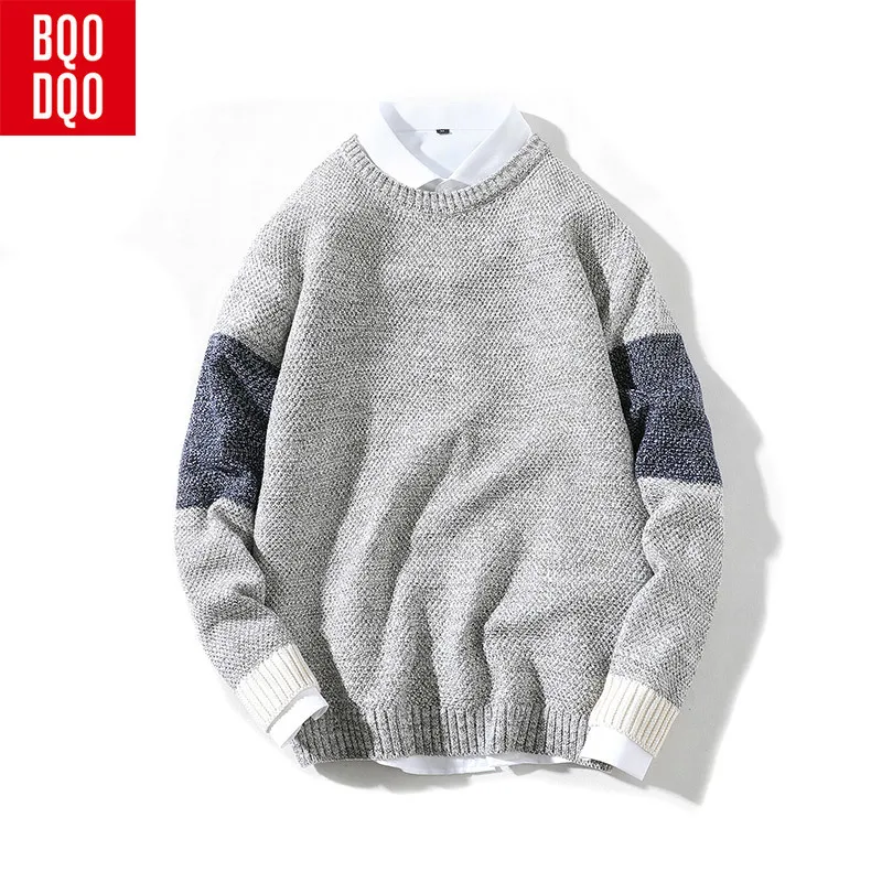BQODQO Brand Casual Ribbed Crewneck and Cuffs Sweater Men Slim Long Sleeve Patchwork Male Pollover Preppy Thin Men's Clothes New
BQODQO Brand Casual Ribbed Crewneck and Cuffs Sweater Men Slim Long Sleeve Patchwork Male Pollover Preppy Thin Men's Clothes New
