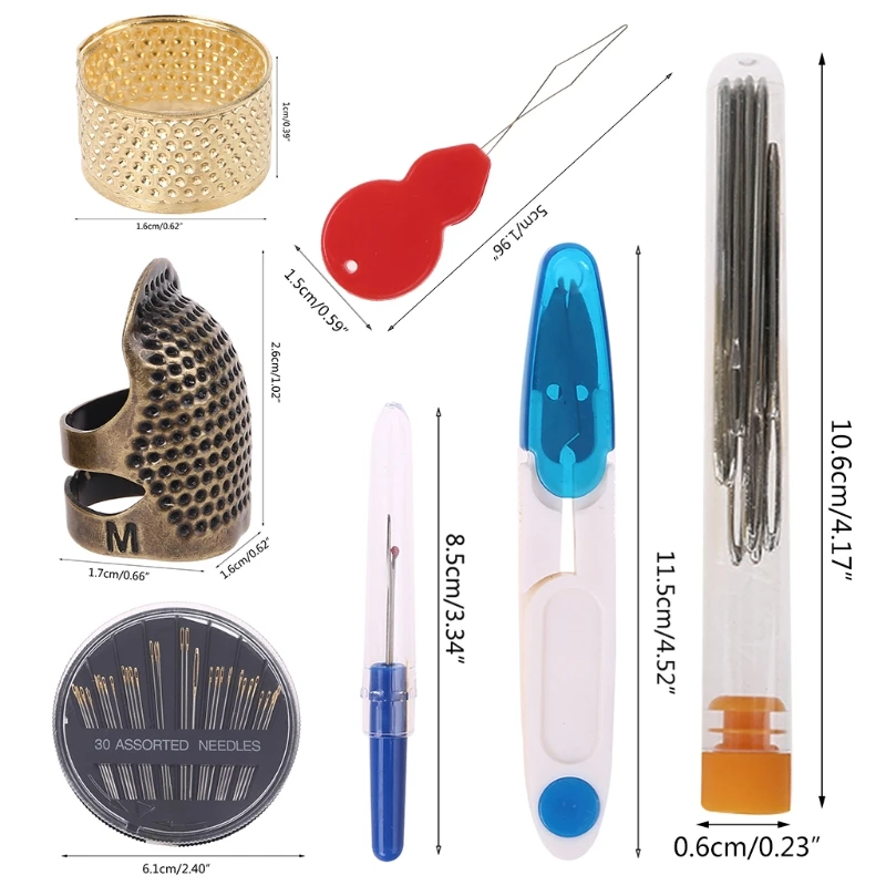 46pcs Sewing Tools Set Thimble Finger Protector Large-Eye Knitting Hand Needles E8BD
46pcs Sewing Tools Set Thimble Finger Protector Large-Eye Knitting Hand Needles E8BD