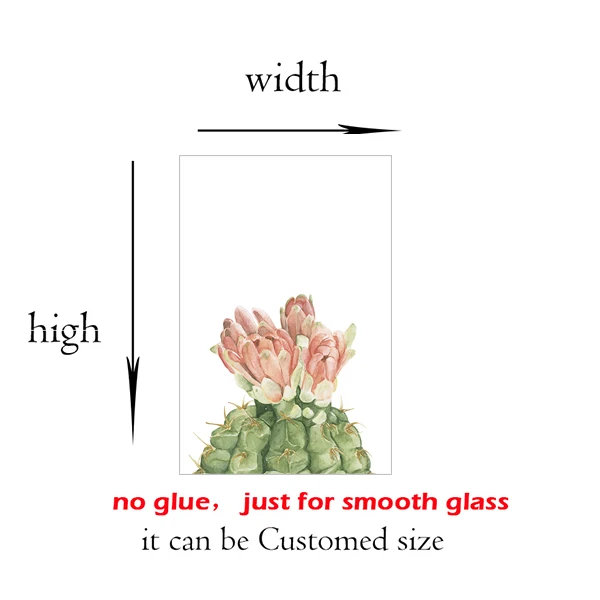 Window Privacy Film Vinyl Glass Sticker Non-Adhesives Window Clings Static Cling Window decor Decal Cactus Plants GS024 Window Privacy Film Vinyl Glass Sticker Non-Adhesives Window Clings Static Cling Window decor Decal Cactus Plants GS024