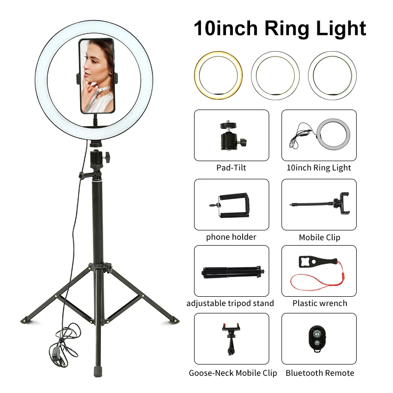 New Ring Light 10 Inch Led Ring Light with Stand 150cm for Photography Selfie Ring Ling with Phone Holder Selfie Ring Light Led
New Ring Light 10 Inch Led Ring Light with Stand 150cm for Photography Selfie Ring Ling with Phone Holder Selfie Ring Light Led