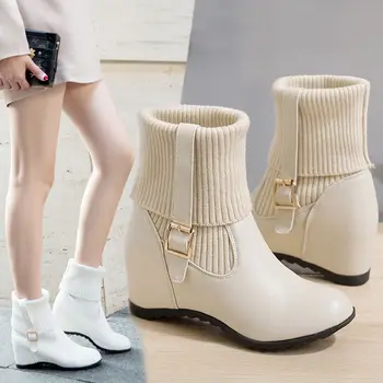 Winter Women's Boots Inner Heightening Riding Boots Female British Style Short Boots Plus Velvet Snow Boots Ladies Cotton Shoes
Winter Women's Boots Inner Heightening Riding Boots Female British Style Short Boots Plus Velvet Snow Boots Ladies Cotton Shoes