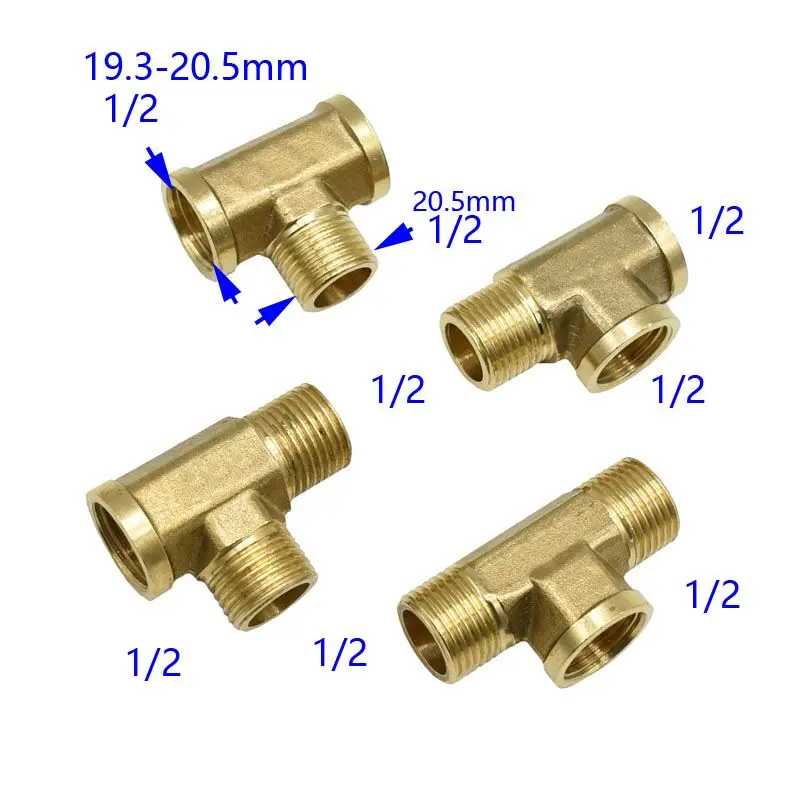 Тройник с наружной резьбой 1/2 дюйма BSP женский Т образный 3 сторонний латунный