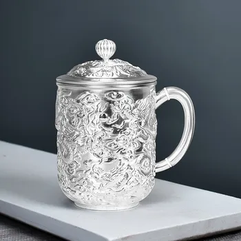 Three-dimensional relief Kowloon tea cup sterling silver cup with lid silver cup sterling silver 999 tea cup
Three-dimensional relief Kowloon tea cup sterling silver cup with lid silver cup sterling silver 999 tea cup