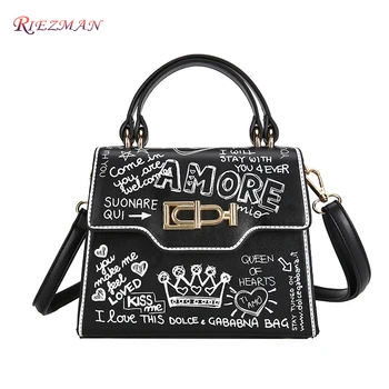 RIEZMAN Fashion Women Bag Printed Girls Bags for Girls Black PU Leather Women Messenger Sac A Main Bags Drop Shipping 
RIEZMAN Fashion Women Bag Printed Girls Bags for Girls Black PU Leather Women Messenger Sac A Main Bags Drop Shipping