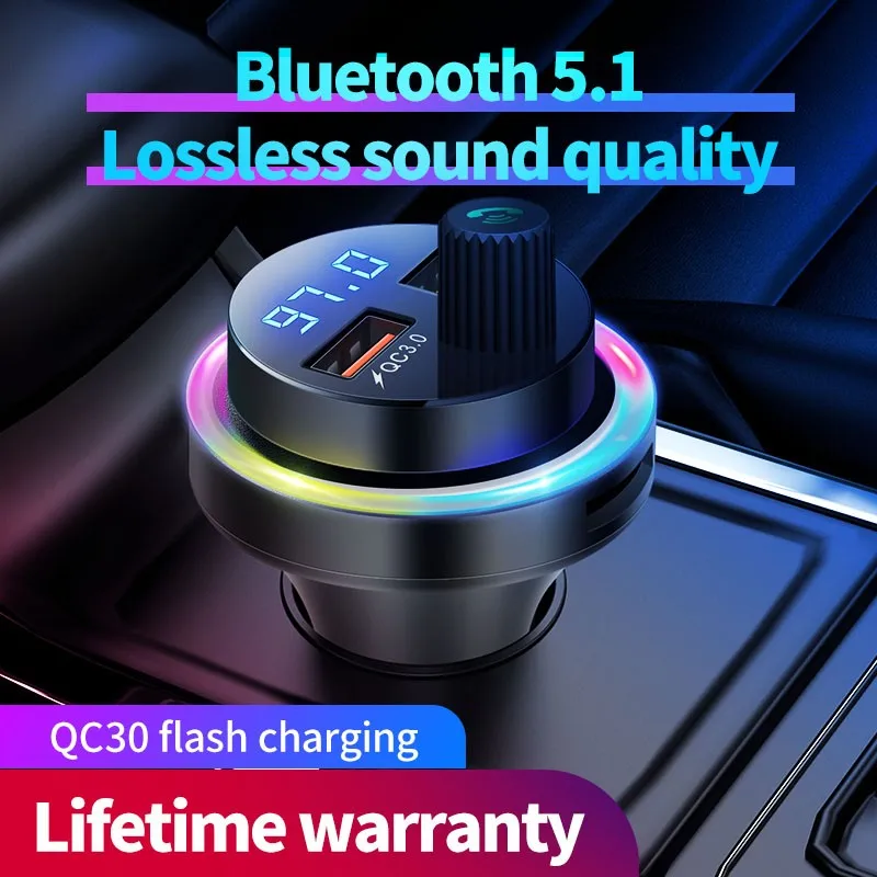 Bluetooth V5.1Dual USB Car Charger QC3.0 LED Display FM Transmitter 12V-24V Fast Charging For Phone Car Kit MP3 Player
Bluetooth V5.1Dual USB Car Charger QC3.0 LED Display FM Transmitter 12V-24V Fast Charging For Phone Car Kit MP3 Player