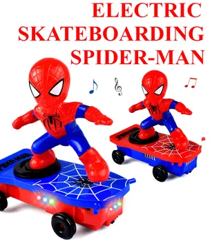 Fun cartoon spider-man 360 degree spin stunt scooter roll without wrestling sound lamp automatic walking doll children toy gift.
Fun cartoon spider-man 360 degree spin stunt scooter roll without wrestling sound lamp automatic walking doll children toy gift.