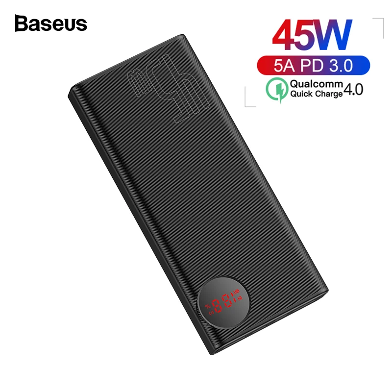 Baseus Power Bank 20000mAh Quick Charge 4.0 3.0 External Battery 45W PD Fast Charging Powerbank For iPhone 11 Xiaomi Mi Huawei
Baseus Power Bank 20000mAh Quick Charge 4.0 3.0 External Battery 45W PD Fast Charging Powerbank For iPhone 11 Xiaomi Mi Huawei